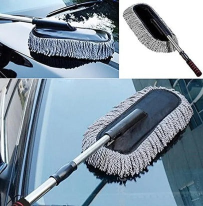 Car Wash Cleaning Brush Duster Dust Wax Mop Microfiber Telescoping Dusting Tool