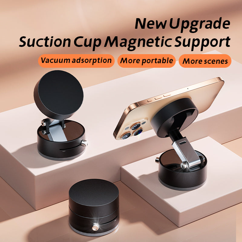 Magnetic Car Phone Holder with Vacuum Suction Cup – 360° Adjustable