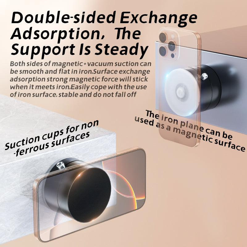 Magnetic Car Phone Holder with Vacuum Suction Cup – 360° Adjustable