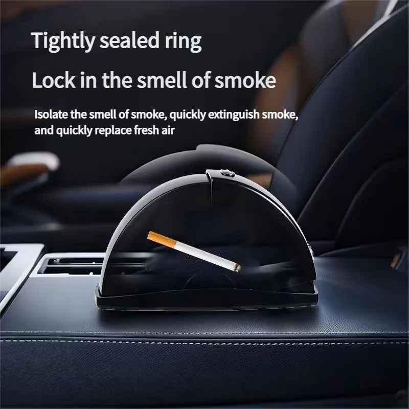 Premium Car Ashtray with Smoke & Odor Sealing Lid